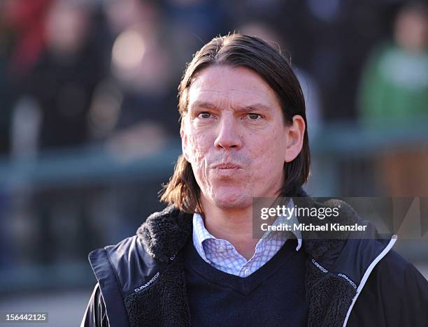 Headcoach of Germany, Christian Ziege looks on before the International Friendly match between U19 Germany and U19 France at Rheinstadium on November...