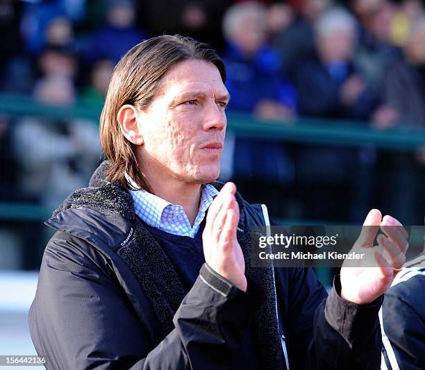 Headcoach of Germany, Christian Ziege looks on before the International Friendly match between U19 Germany and U19 France at Rheinstadium on November...