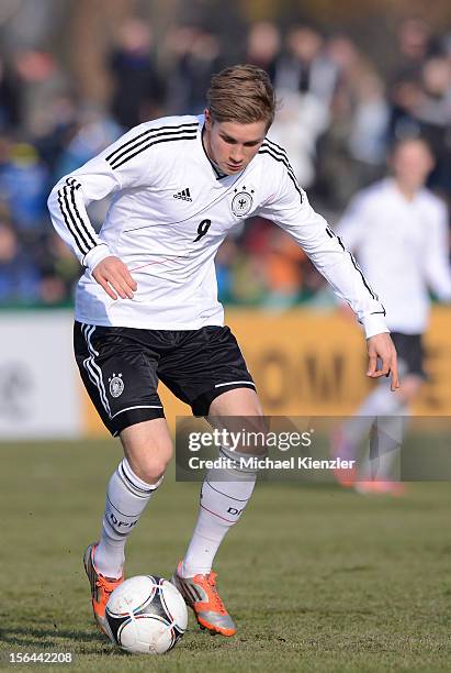 Patrick Weihrauch of Germany during the International Friendly match between U19 Germany and U19 France at Rheinstadium on November 14, 2012 in Kehl,...