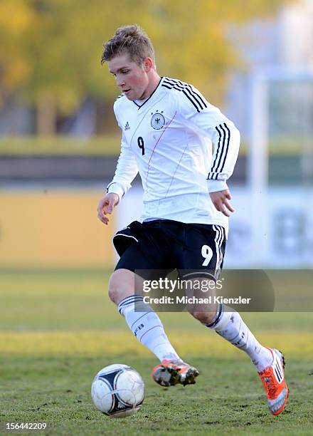 Patrick Weihrauch of Germany during the International Friendly match between U19 Germany and U19 France at Rheinstadium on November 14, 2012 in Kehl,...