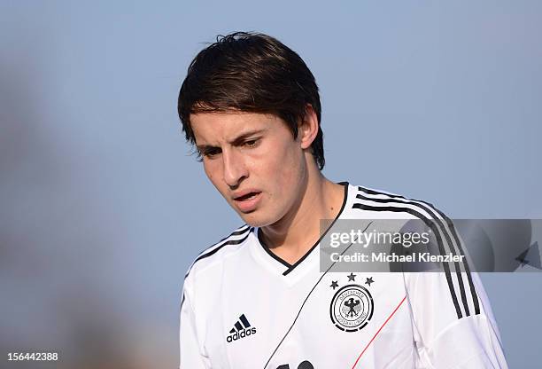 Fabian Schnellhardt of Germany during the International Friendly match between U19 Germany and U19 France at Rheinstadium on November 14, 2012 in...