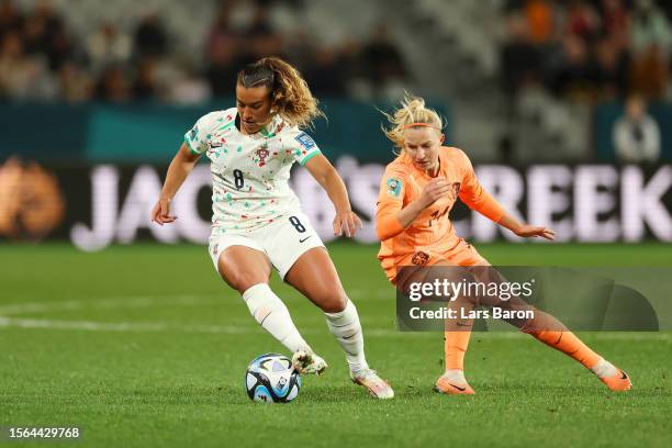 Andreia Norton of Portugal controls the ball against Jackie Groenen of Netherlands during the FIFA Women's World Cup Australia & New Zealand 2023...