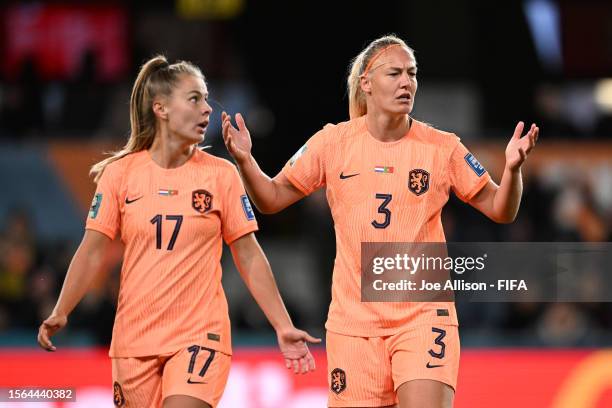 Stefanie Van Der Gragt of Netherlands reacts as her goal is disallowed due to offside during the FIFA Women's World Cup Australia & New Zealand 2023...