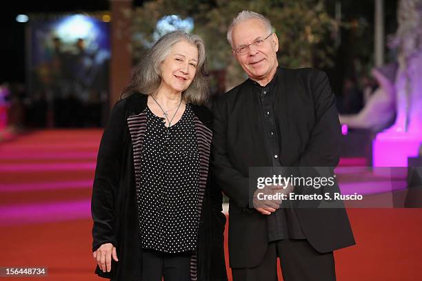 Martha Argerich and Stephen Kovacevich attend the 'Bloody Daughter' Premiere during the 7th Rome Film Festival at the Auditorium Parco Della Musica...