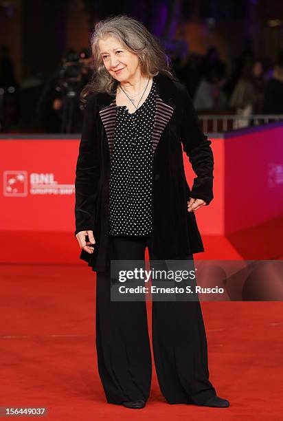 Martha Argerich attends the 'Bloody Daughter' Premiere during the 7th Rome Film Festival at the Auditorium Parco Della Musica on November 15, 2012 in...