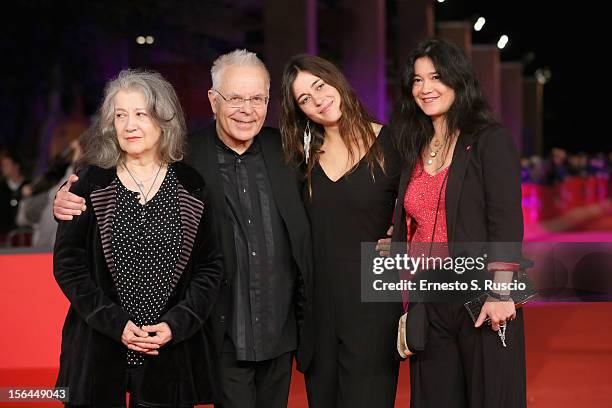 Martha Argerich, Stephen Kovacevich, Stephanie Argerich and Lyda Chen attend the 'Bloody Daughter' Premiere during the 7th Rome Film Festival at the...