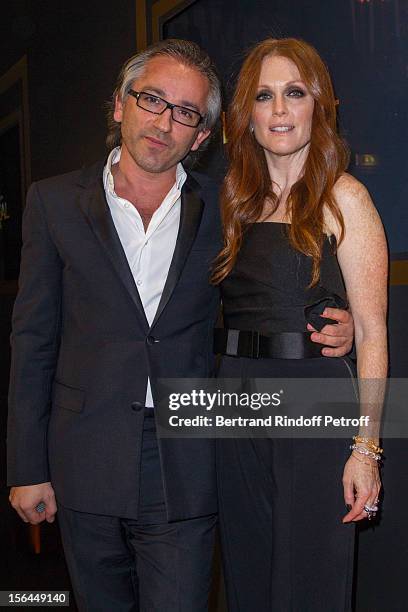 Julianne Moore, the new face of L'Oreal Paris, and Cyril Chapuy, International Managing Director of L'Oreal Paris, attend the L'Oreal New Egerie...