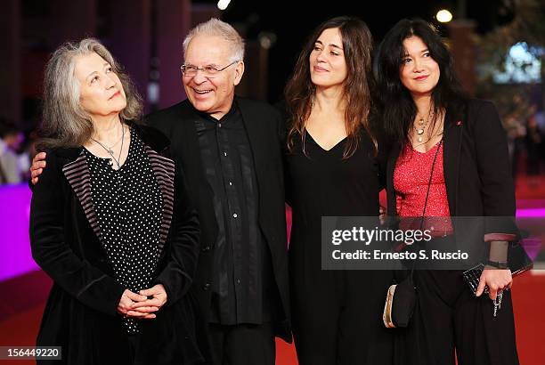 Martha Argerich, Stephen Kovacevich, Stephanie Argerich and Lyda Chen attend the 'Bloody Daughter' Premiere during the 7th Rome Film Festival at the...