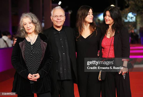 Martha Argerich, Stephen Kovacevich, Stephanie Argerich and Lyda Chen attend the 'Bloody Daughter' Premiere during the 7th Rome Film Festival at the...