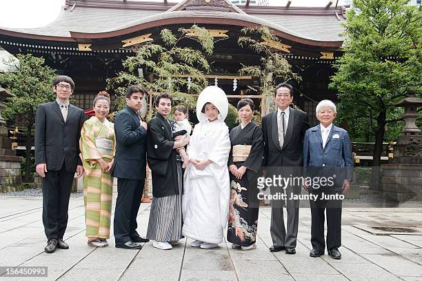 japanese style wedding - wedding ceremony stock pictures, royalty-free photos & images