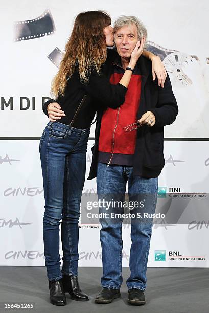 Actress Lou Doillon and director Jacques Doillon attends the 'Un Enfant De Toi' Photocall during the 7th Rome Film Festival at the Auditorium Parco...