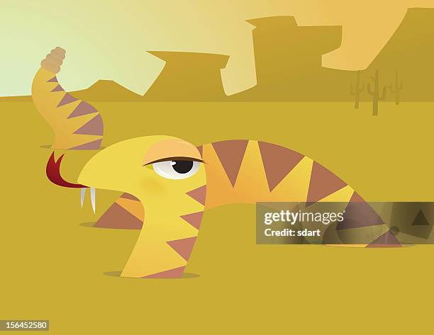 diamondback rattlesnake - diamondback rattlesnake stock illustrations