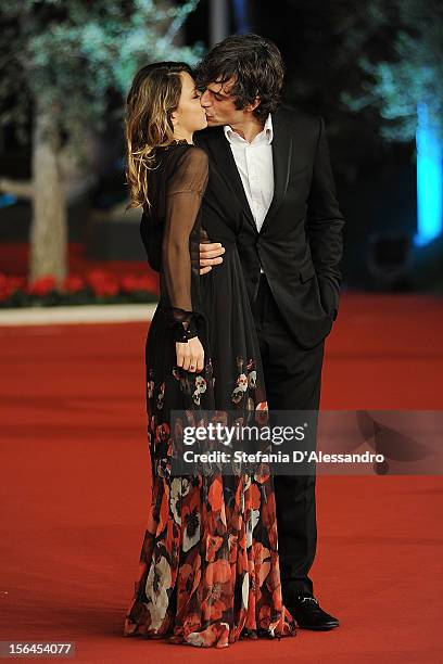 Miriam Catania and Luca Argentero attend 'E La Chiamano Estate' Premiere at Auditorium Parco Della Musica on November 14, 2012 in Rome, Italy.