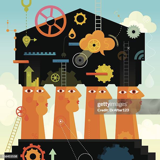 solid foundation - cubism stock illustrations