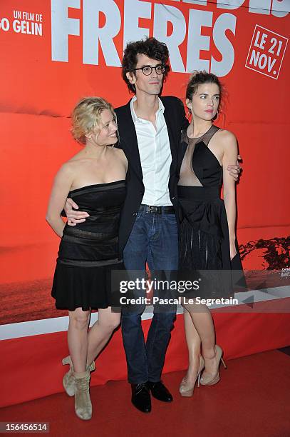 Melanie Thierry, Hugo Gelin and Cecile Cassel attend 'Comme Des Freres' Premiere at Cinema Gaumont Opera on November 15, 2012 in Paris, France.