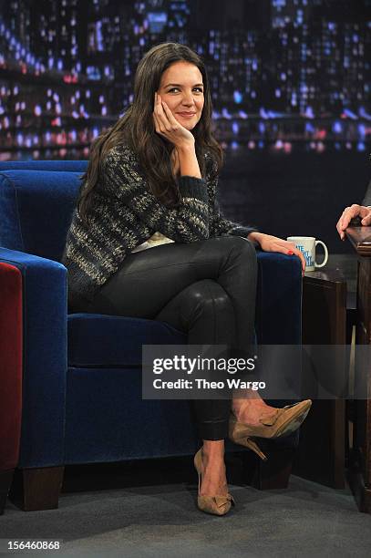 Katie Holmes visits "Late Night With Jimmy Fallon" at Rockefeller Center on November 15, 2012 in New York City.