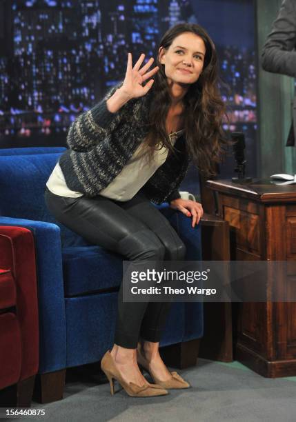 Katie Holmes visits "Late Night With Jimmy Fallon" at Rockefeller Center on November 15, 2012 in New York City.