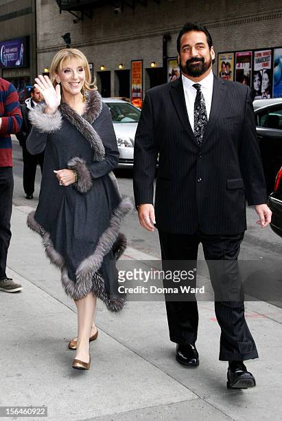Lisa Lampenelli and Jimmy Cannizaro arrive for "The Late Show with David Letterman" at Ed Sullivan Theater on November 15, 2012 in New York City.