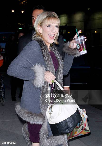 Lisa Lampinelli leaves "The Late Show with David Letterman" at Ed Sullivan Theater on November 15, 2012 in New York City.