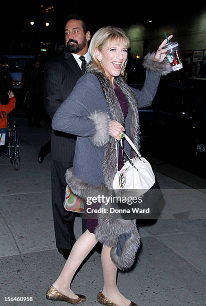 Lisa Lampinelli leaves "The Late Show with David Letterman" at Ed Sullivan Theater on November 15, 2012 in New York City.