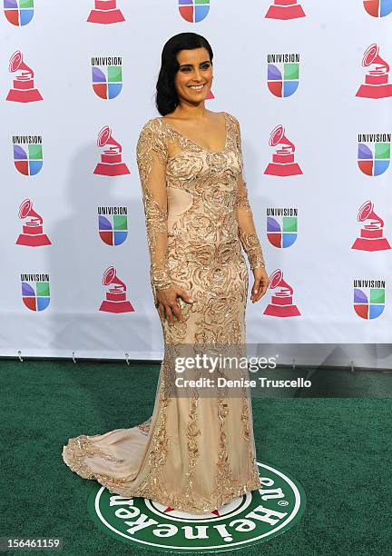 Singer/songwriter Nelly Furtado arrives at the 13th annual Latin GRAMMY Awards held at the Mandalay Bay Events Center on November 15, 2012 in Las...