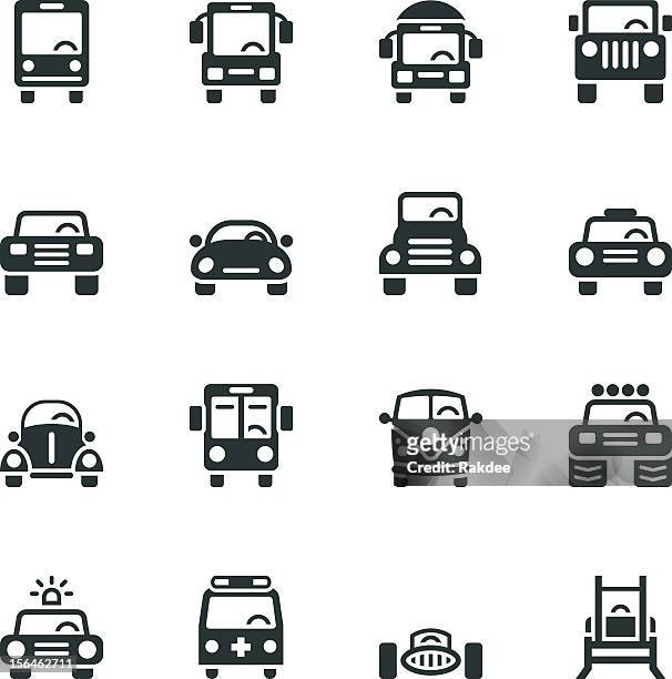 car collection silhouette icons - car warning light stock illustrations
