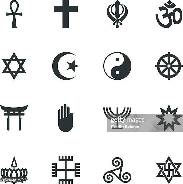 religion silhouette icons - kreuz religiöses symbol stock-grafiken, -clipart, -cartoons und -symbole