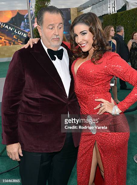 Personality Raul De Molina and Singer/actress Mayra Veronica arrive at the 13th annual Latin GRAMMY Awards held at the Mandalay Bay Events Center on...