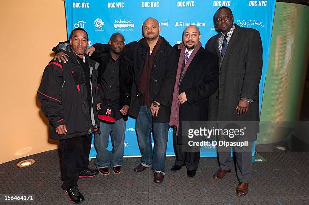 Korey Wise, Antron McCray, Kevin Richardson, Raymond Santana, and Yusef Salaam attend the 2012 NYC Doc Festival Closing Night Screening Of "The...
