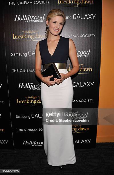 Actress Maggie Grace attends The Cinema Society with The Hollywood Reporter And Samsung Galaxy screening of "The Twilight Saga: Breaking Dawn Part 2"...