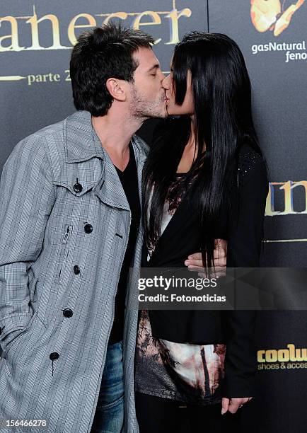 David de Maria and guest attend the premiere of 'The Twilight Saga: Breaking Dawn - Part 2' at kinepolis Cinema on November 15, 2012 in Madrid, Spain.