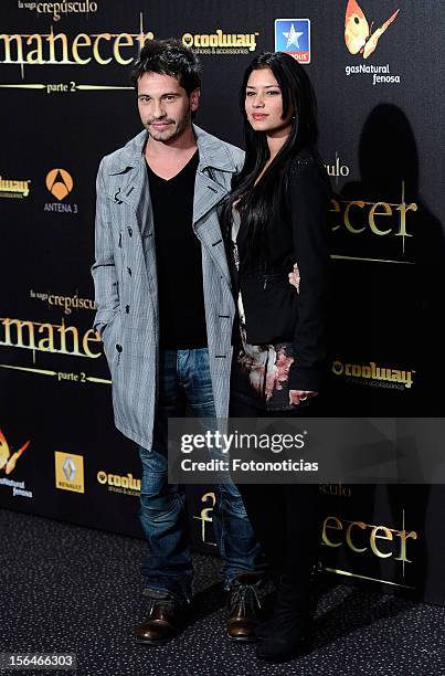 David de Maria and guest attend the premiere of 'The Twilight Saga: Breaking Dawn - Part 2' at kinepolis Cinema on November 15, 2012 in Madrid, Spain.