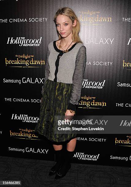 Cory Kennedy attends The Cinema Society with The Hollywood Reporter & Samsung Galaxy screening of "The Twilight Saga: Breaking Dawn Part 2" on...