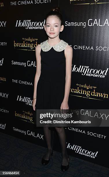 Actress Mackenzie Foy attends The Cinema Society with The Hollywood Reporter & Samsung Galaxy screening of "The Twilight Saga: Breaking Dawn Part 2"...