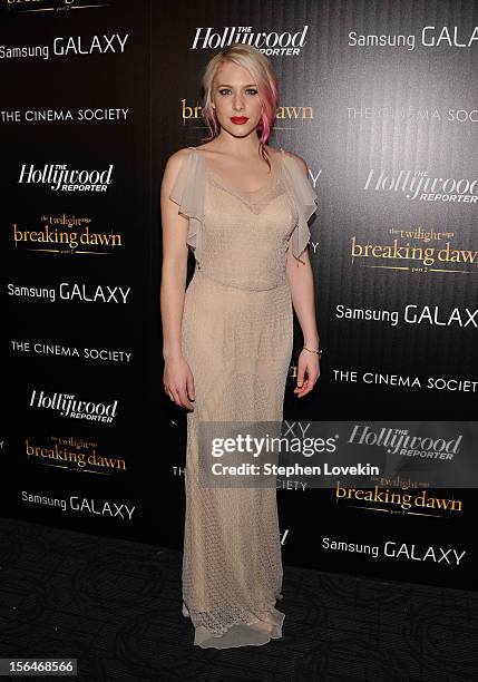 Actress Casey LaBow attends The Cinema Society with The Hollywood Reporter & Samsung Galaxy screening of "The Twilight Saga: Breaking Dawn Part 2" on...