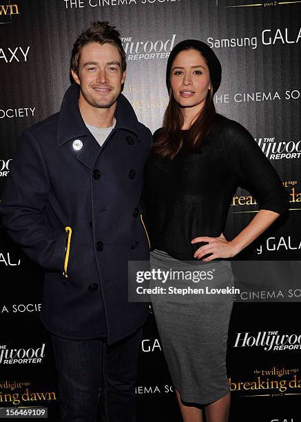 Actors Robert Buckley and Mercedes Masohn attend The Cinema Society with The Hollywood Reporter & Samsung Galaxy screening of "The Twilight Saga:...