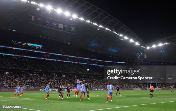 General view during the FIFA Women's World Cup Australia & New Zealand 2023 Group F match between France and Jamaica at Sydney Football Stadium on...