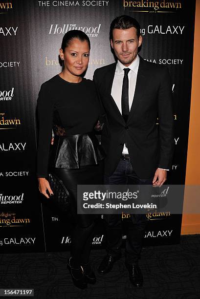 Keytt Lundqvist and Alex Lundqvist attend The Cinema Society with The Hollywood Reporter And Samsung Galaxy screening of "The Twilight Saga: Breaking...