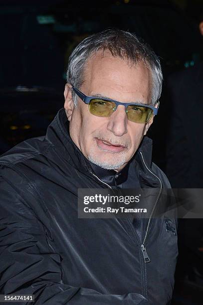 Musician Donald Fagen leaves the "Late Show With David Letterman" taping at the Ed Sullivan Theater on November 15, 2012 in New York City.