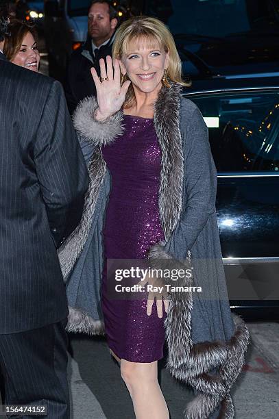 Comedian Lisa Lampanelli leaves the "Late Show With David Letterman" taping at the Ed Sullivan Theater on November 15, 2012 in New York City.