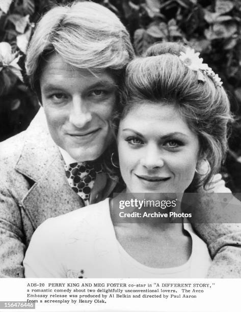 Perry King And Meg Foster in publicity portrait for the film 'A Different Story', 1978.