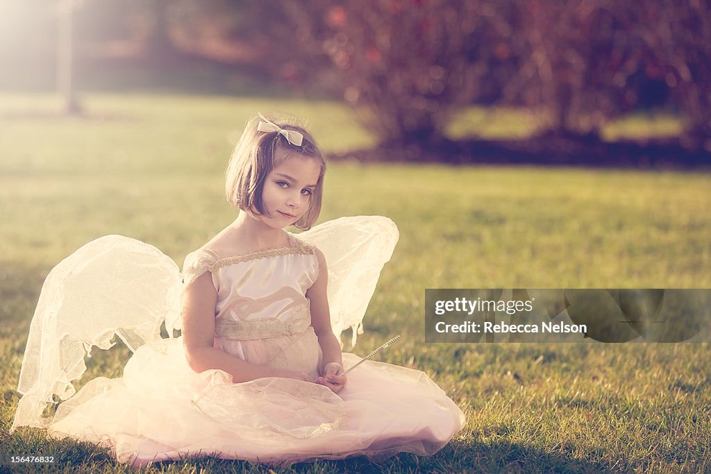 Girl in Angelic Fairy Costume