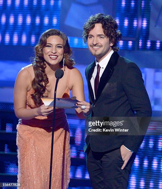 Ana Brenda Contreras and Tommy Torres onstage during the 13th annual Latin GRAMMY Awards held at the Mandalay Bay Events Center on November 15, 2012...