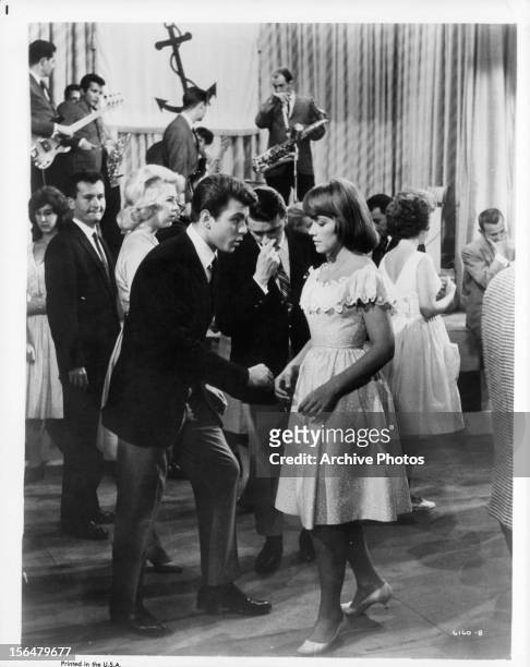 Fabian and Lauri Peters on the dance floor in a scene from the the film 'Mr. Hobbs Takes A Vacation', 1962.