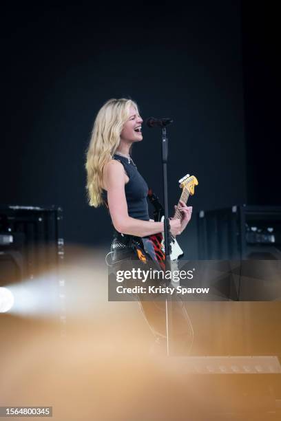 English singer and songwriter, Dylan performs onstage during the Lollapalooza Paris Festival - Day Two on July 22, 2023 in Paris, France.