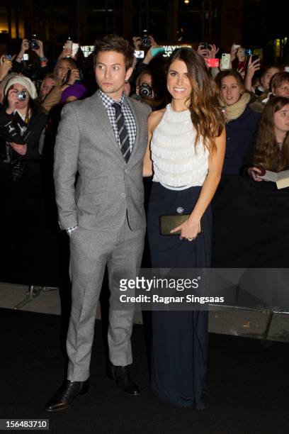 Jackson Rathbone and Nikki Reed attend the Norway Premiere of The Twilight Saga: Breaking Dawn Part 2 at Colosseum on November 15, 2012 in Oslo,...