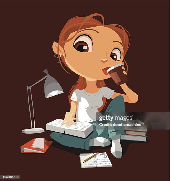 cramming - skinny teen stock illustrations