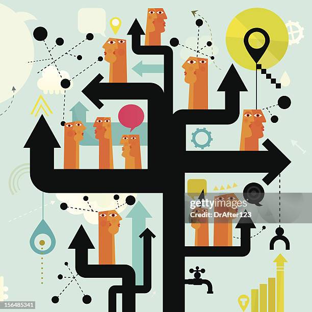 social network - logic tree stock illustrations