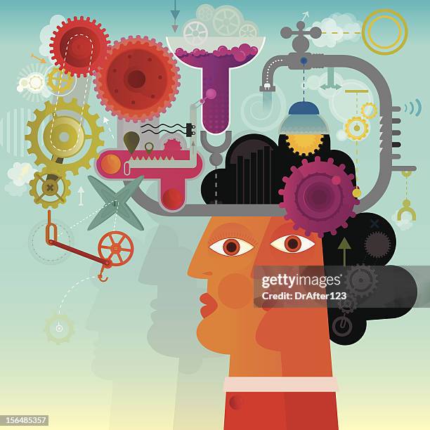 human mind perpetuum mobile - perpetuum mobile stock illustrations