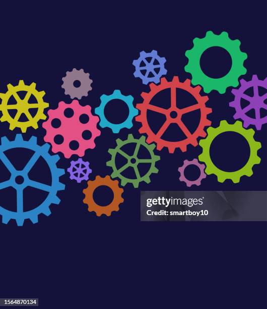 illustrazioni stock, clip art, cartoni animati e icone di tendenza di icone a ingranaggi o ingranaggi (spazio di copertura) - cambio di marcia